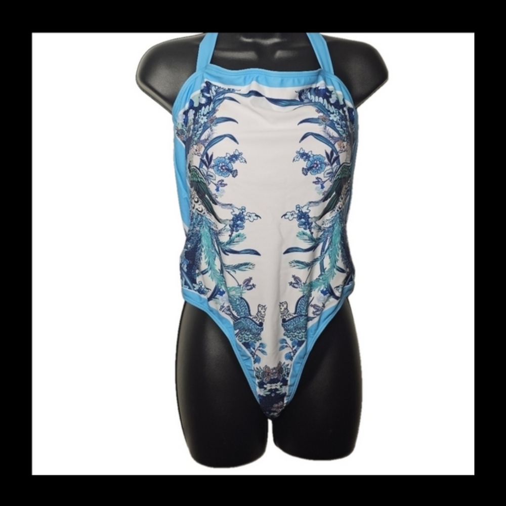 Stylewe one piece swim suit with sheer cover skirt NWOT - Picture 8 of 9